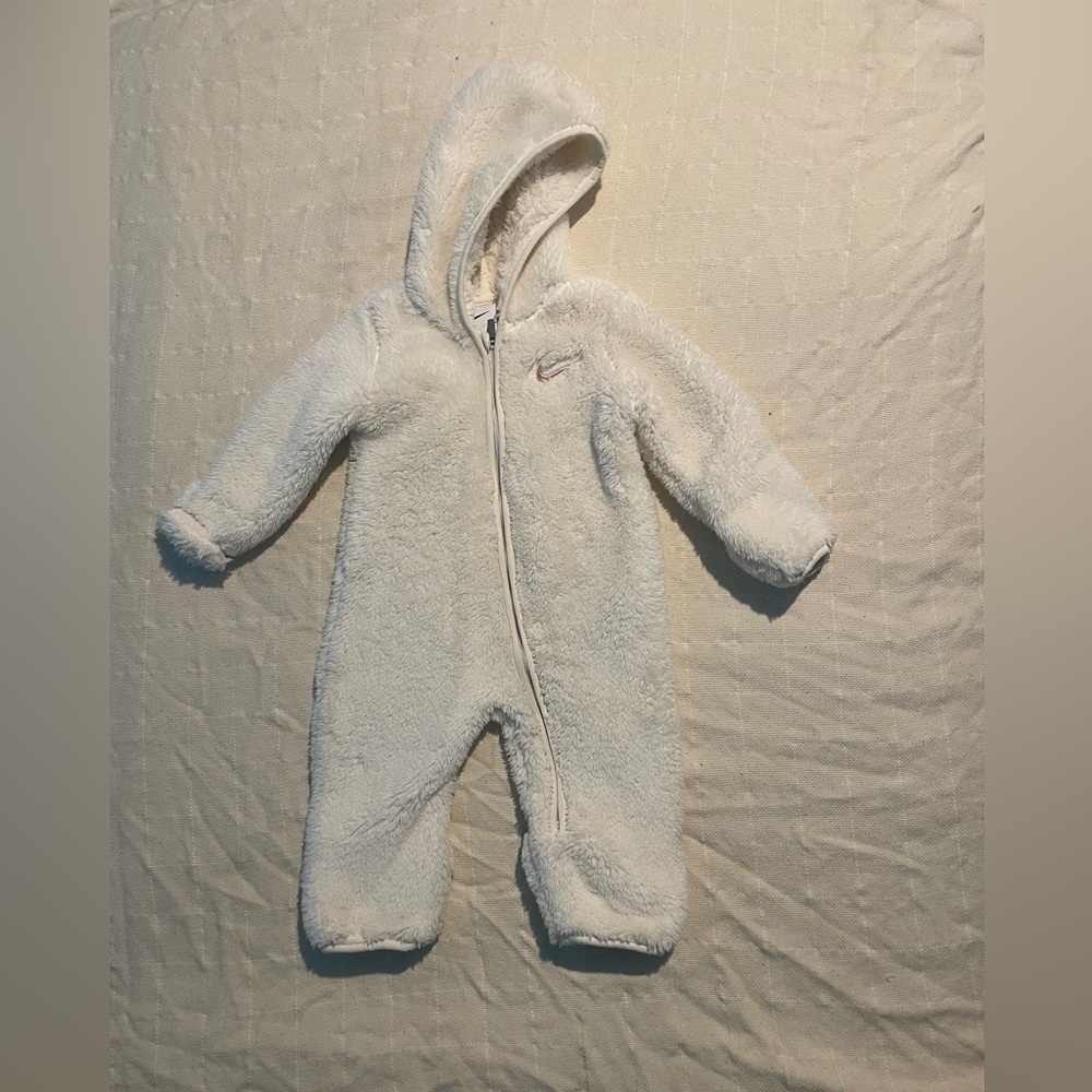 Nike White Fleece Kids One Piece cream used in good condition